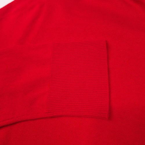 $298 Ralph Lauren Red Italian Cotton Yarn Quarter Zip Sweater Mens Size Large - Picture 4 of 8