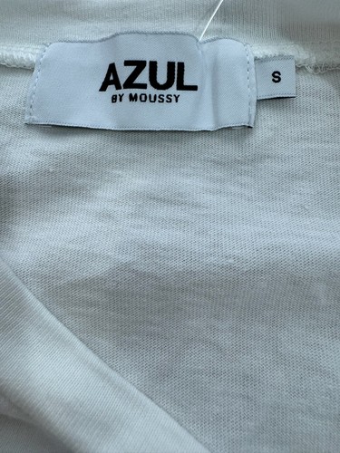 Azul by Moussy Womens White Knit Short Sleeve Tunic Top Sz S - Picture 3 of 5