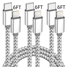 3-PACK Fast Charger Cable Type USB C PD Cord to For iPhone 14 13 12 11
