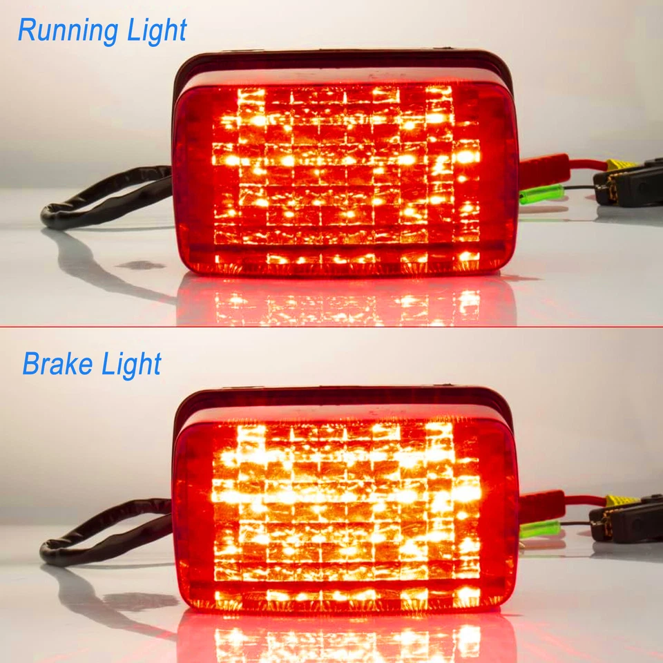 Red LED Tail Light Assembly DRL + Brake Lights Add-on For Yamaha XT 225 250 350 - Image 2 of 4