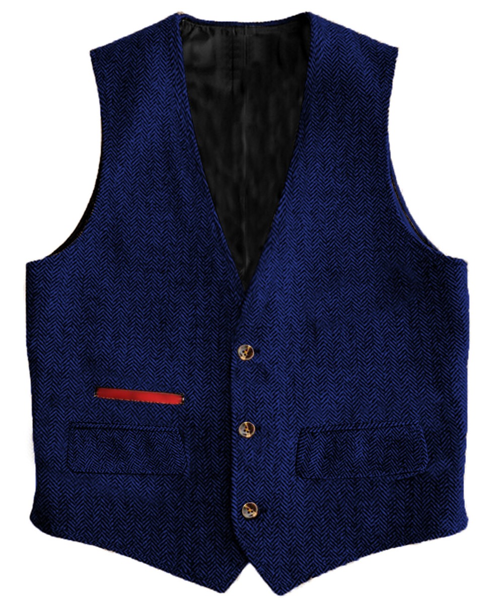O'Brien Brown Herringbone Tweed Waistcoat | Sweater Market - Foto 6