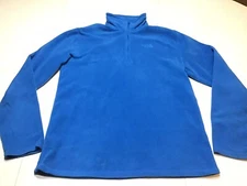 The North Face Blue Fleece Loose Fit 1/4 Zip L/S Pullover Shirt Men's Sz S - EUC