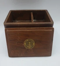 Vintage 6" Wooden Trinket Box Advertising COAL OPERATORS CASUALTY COMPANY Miner