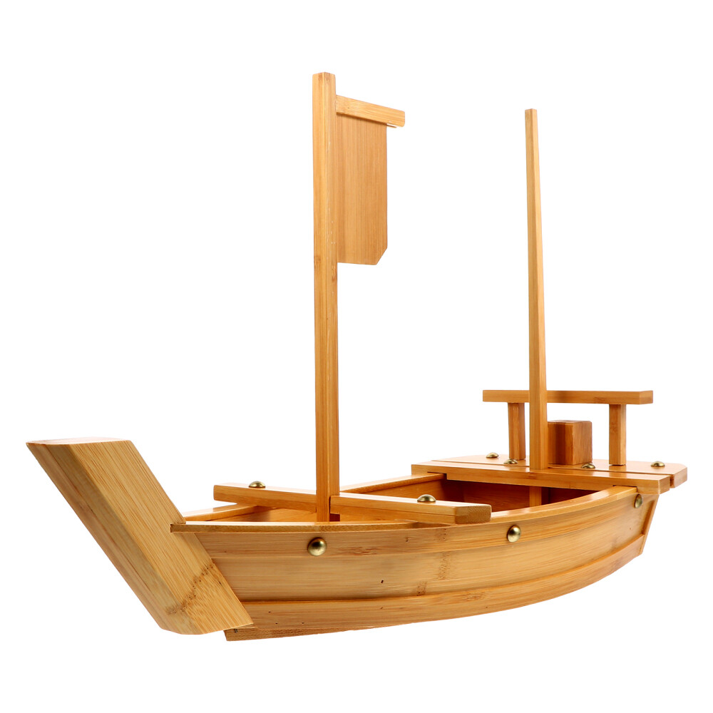 Bamboo Sushi Boat Serving Platter for Sashimi Appetizers and Snacks  