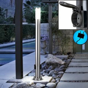 Garten Steh Lampe Stand Leuchte Stromverteiler Steckdose Edelstahl Beleuchtung Ebay