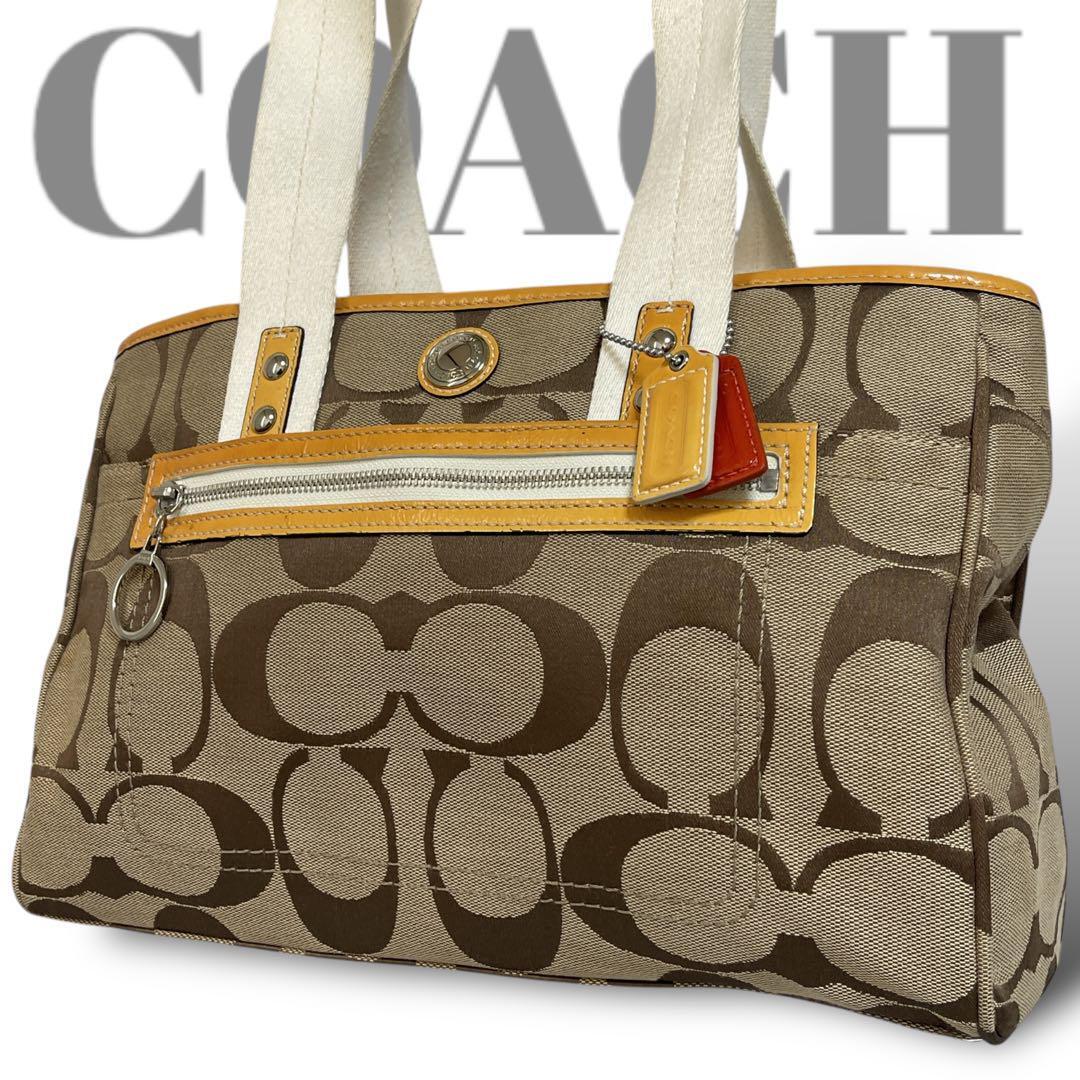 Authentic Coach F14878 Canvas Shoulder Bag Handbag Used Excellent Condition