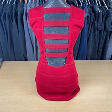 Verty Short Scoop Dress Womens Sleeveless Red Size Large