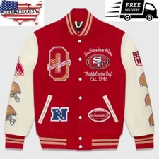 San Francisco 49ers Varsity Jacket | Football-NFL Wool Varsity Jacket FREE SHIPP