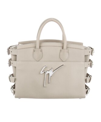 Giuseppe Zanotti Beige Large Leather Ran Silver Logo Tote Bag | eBay
