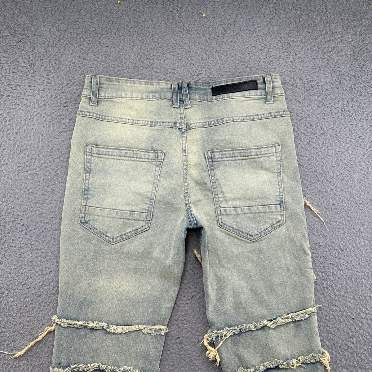 Taker Frayed Edge Distressed Skinny Worn Look Jeans In Men's Taker Frayed Edge Distressed Skinny Worn Look Jeans In Men's
