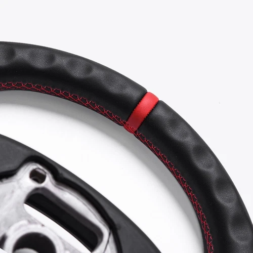 Vollleder flach Sport Lenkrad Fit Chevrolet Corvette C7 ZR1 2014-2019 Rote Nähte - Bild 9 von 17