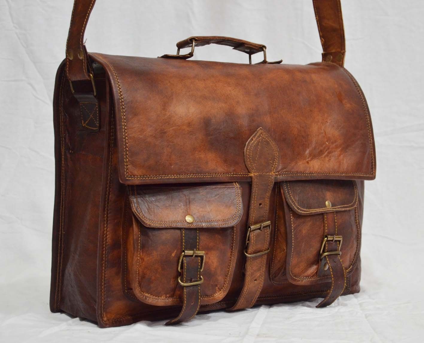 Men Leather Briefcase Shoulder Bag Casual Business Handbag Tote Messenger