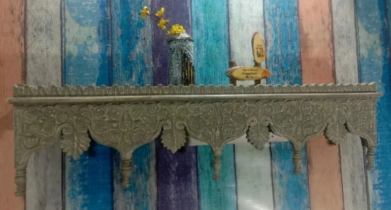 New Designer Engraved Wall Shelf Bracket Wood/Handcrafted Wall Shelf Wall Carved
Opens in a new wind