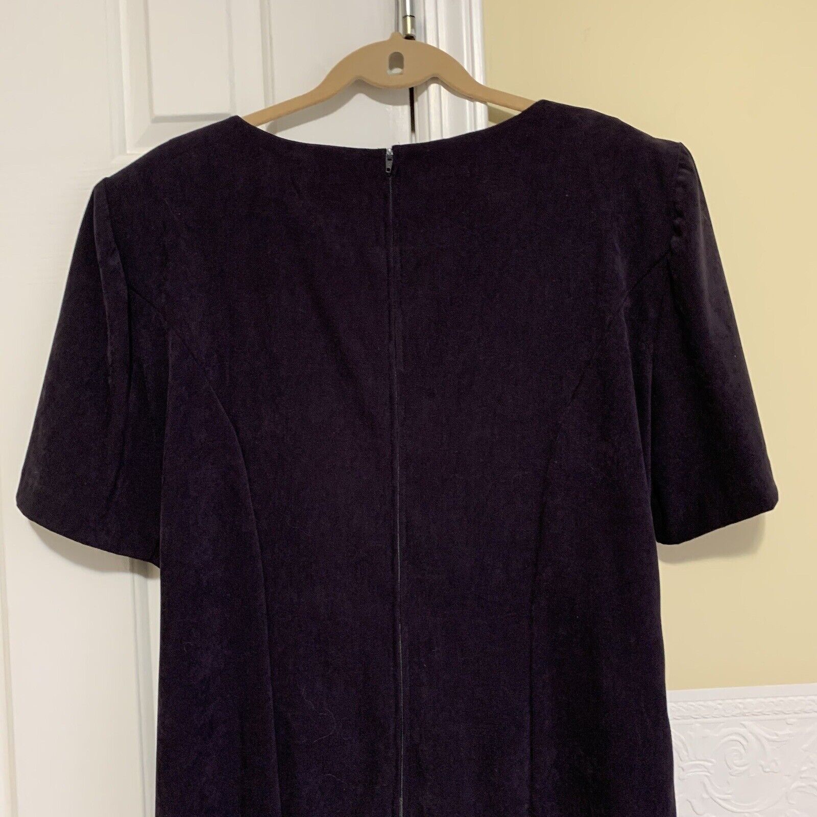 Short Sleeve Eggplant Colored Knit Maxi Dress w M… - image 3