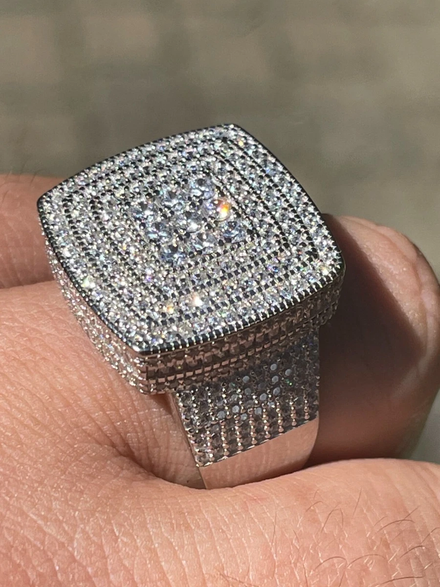 Iced out hockey diamond ring clearance