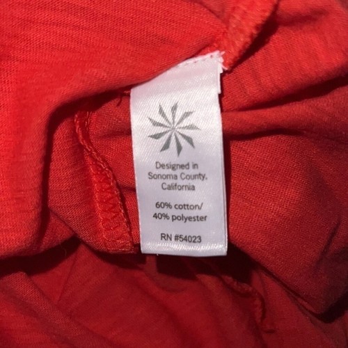 NWT Athleta Asana 3/4 sleeve Curved Hem Tee in Fire Red size XXS - Picture 7 of 8