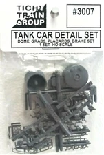 HO Scale Tichy Train Group 3007 1915-1950 Tank Car w/54 & 60" Domes Detail Set 