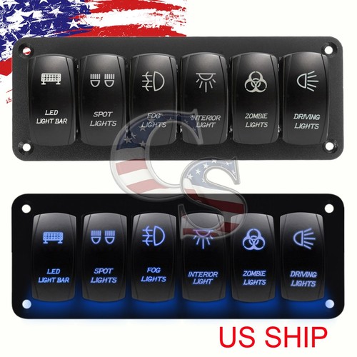 AC/DC 10 Gang Rocker Switch Panel with Fuse, Dual USB Socket & Voltmeter for RV, Boat & Camper - 12V/24V Power Solutions