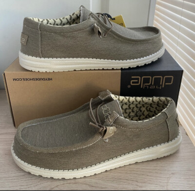 wally stretch tobacco Hey Dude Wally Stretch Tobacco Sneaker Shoe Men's Sizes US 12 BRAND NEW