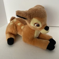 Disney Store 13" Bambi Deer Plush Stuffed Animal EUC Disney Stamp