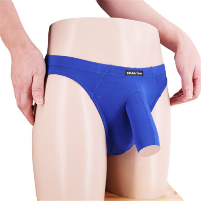 Men's Sexy Front Open Hole Modal Cotton Penis Sheath Cock Glove Bikini  Underwear