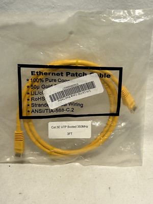3ft Cat5e Cable Ethernet Lan Network RJ45 Patch Cord Internet Yellow