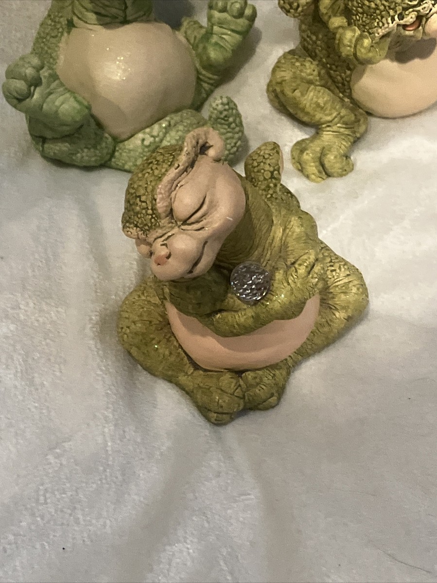 3 Piece Dragon Keep Figurines by Marty Sculpture Inc. Vtg W