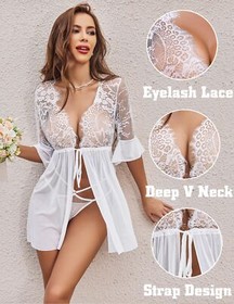 Plus Size Women Lingerie Women's Kimono Robe Nightgown Babydoll Sexy Sleepwear
