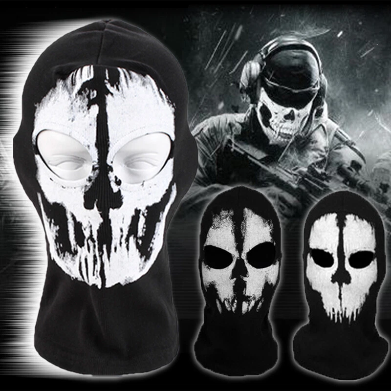 Motorcycle Game Balaclava Hood Ghost Skull Full Face Cover CS Halloween Mask US - Image 3 of 4
