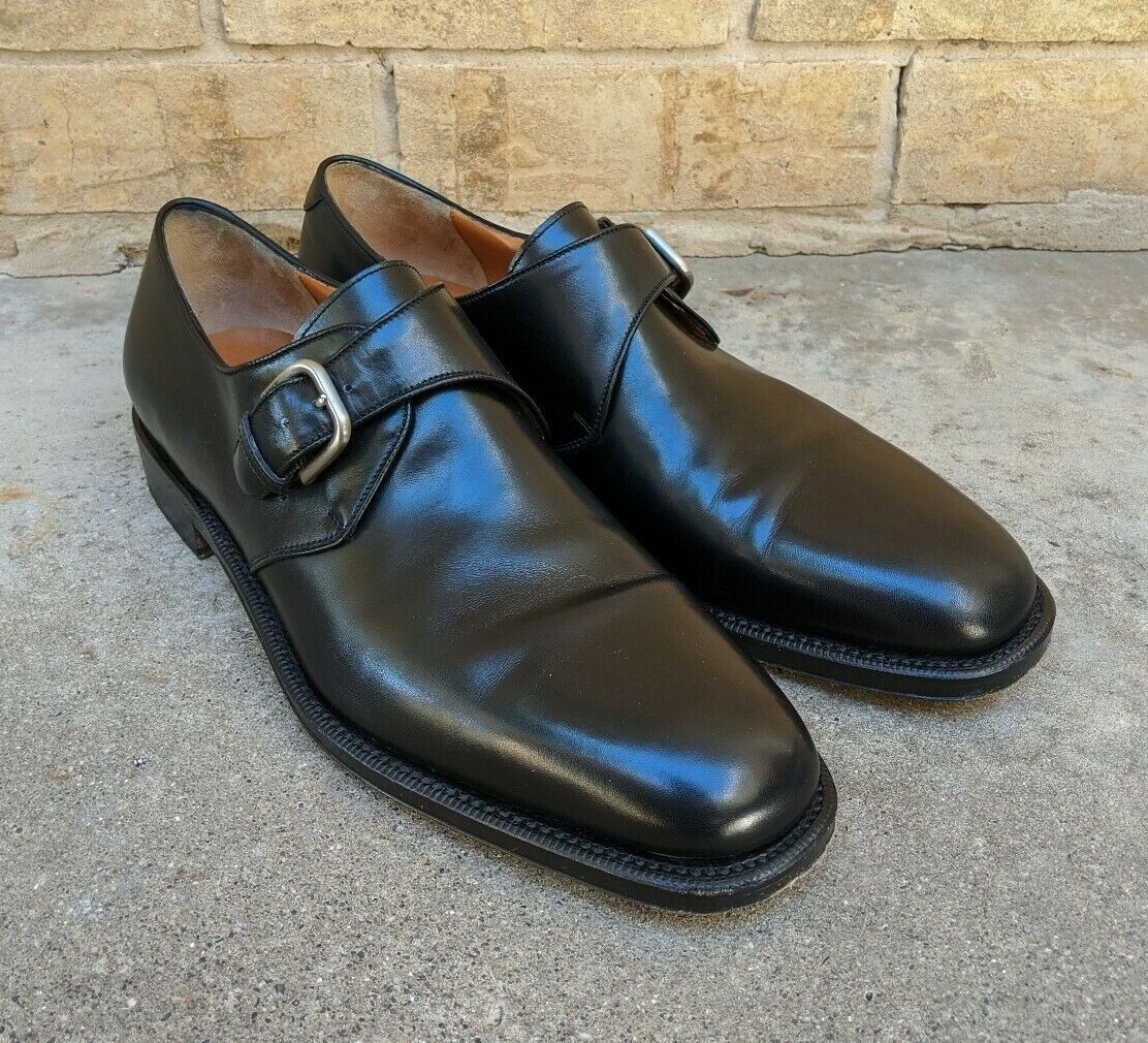 Salvatore Feragamo mens sz‎ 9.5D Black monk strap Leather Dress Shoes Salvatore Ferragamo Dress Shoes Men main image 3