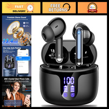 Wireless Bluetooth 5.4 Earbuds, HiFi Stereo, 42H Playtime, ENC Mic, IPX7 Waterpr