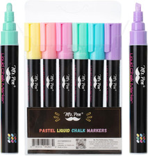 Mr. Pen- Chalk Markers, 6 Pack, Assorted Colors, 8 Labels, Chalkboard  Glass Ma