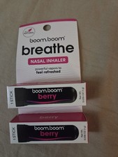 NEW BoomBoom Breathe Nasal Inhaler BERRY Pack...