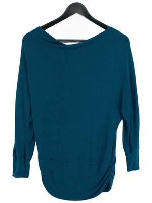 Kettlewell Damen Top S blau Viskose mit Elasthan Langarm Rundhals Basic