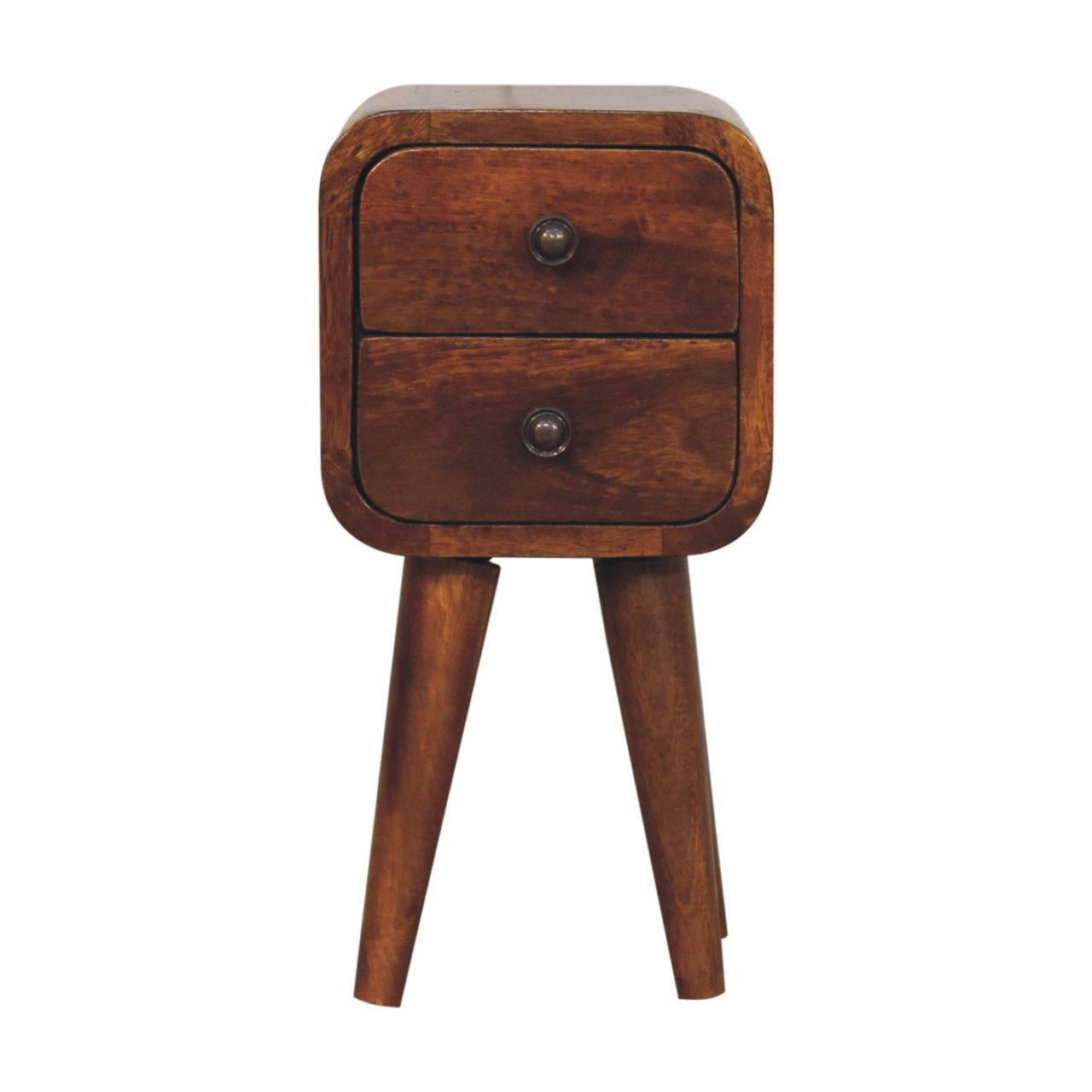 Artisan Furniture Solid Wood Extra Mini Curved Chestnut Bedside - Brown - Image 2