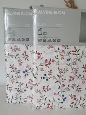 Ikea Alvine Blom 2x Bettwäsche Blumen Blüten Landhaus geblümt 140x200 NEU