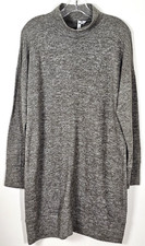 Cable & Gauge Heather Gray Long Sleeve Mock Neck Sweater Dress Size L