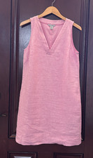 Tommy Bahama Women's Two Palms Trapunto Linen Shift Dress in Pink Lilac Size M