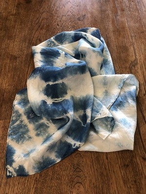 Cloudy Sky Scape Handmade artisan Silk scarf
