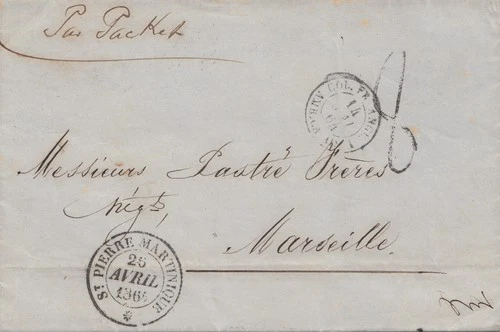 French colonies: Martinique - St. Pierre 1864 to Marseille