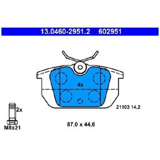 Satz Bremsbeläge 24139565 Bremsklötze hinten für Alfa Romeo GTV 916 Spider