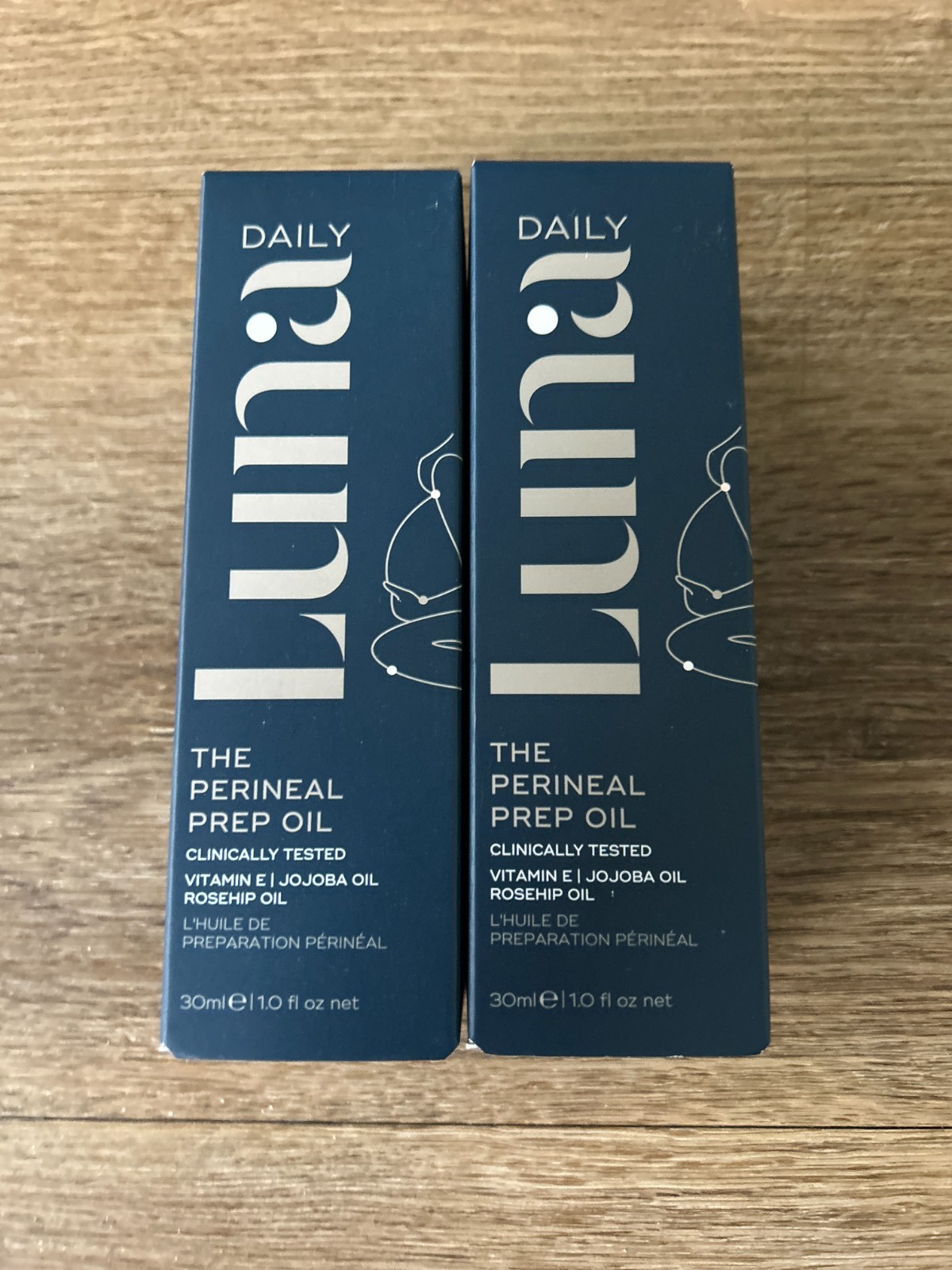 Luna Daily The Perineal Prep Oil 2 x 30ml - Vitamin E Jojoba & Rosehip Oil BNIB