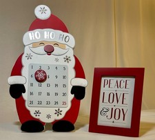 Malden Christmas Santa Countdown Calendar 4x6 Red Frame 2 Piece Gift Set NEW