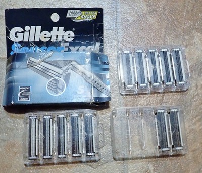 Lot of 12 Gillette Sensor & Sensor Excel Vintage Twin Blade Cartridges Refills