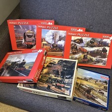 Job Lot Bundle of 6x Waddingtons Railway Steam Train Jigsaw Puzzles all 1000 pcs