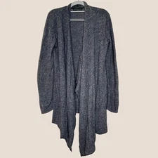 Barefoot Dreams Bamboo Cape Tapered Lite Gray Open Front Cardigan S/M