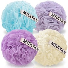 Loofah Sponge, XXL Large Loofah 100g 4 Pack, Bath Sponge Soft Mesh Shower Loo...