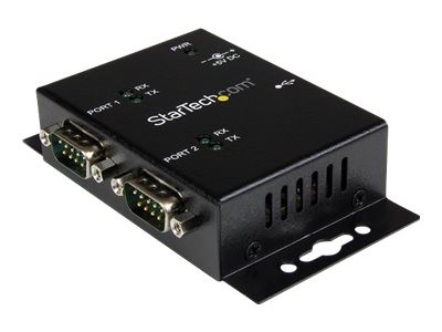 StarTech.com 2 Port USB auf Seriell RS232 Adapter / DB9 Hub Wandmontagefähig
