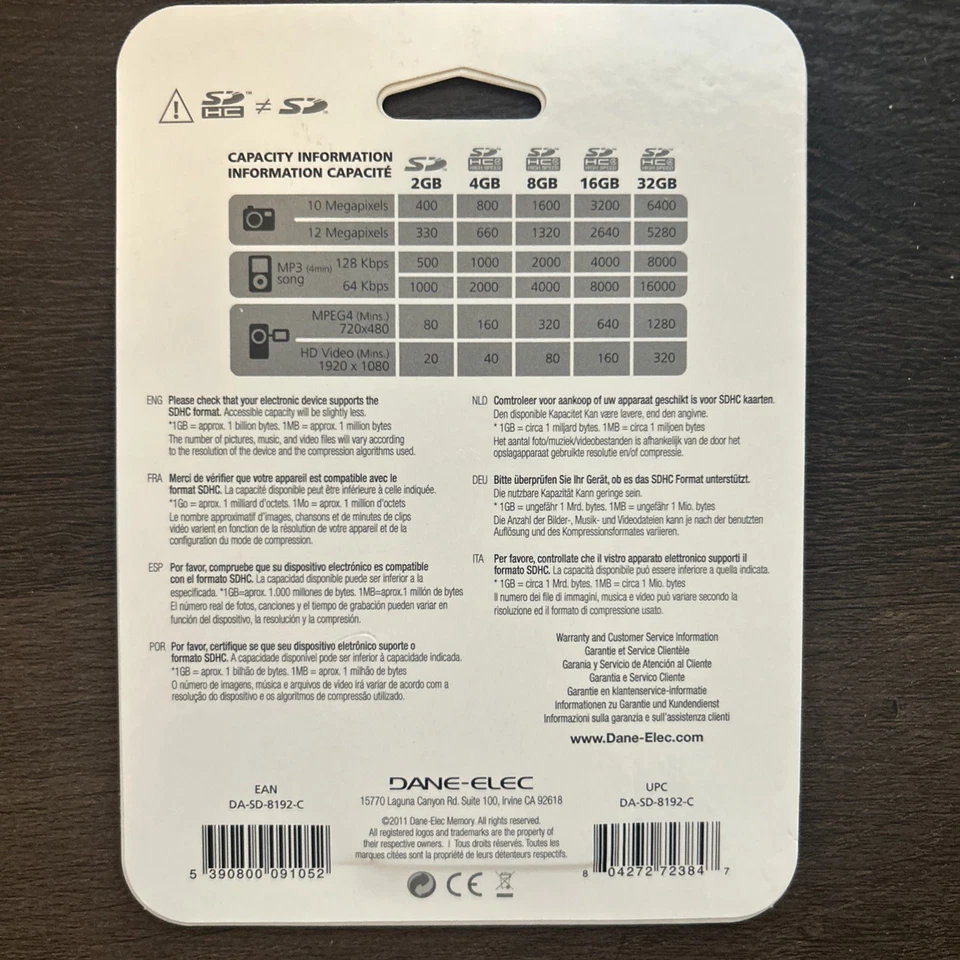 Dane-elec High Speed 8gb Memory SD card-NEW - Image 3 of 3