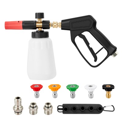 1/4'' Snow Foam Pressure Washer Gun 4000PSI Car Wash Soap Lance Spray